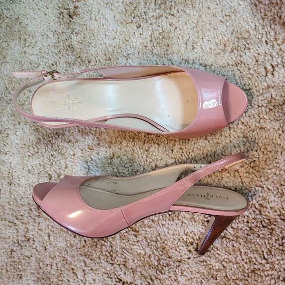 Cole Haan Powder Pink Shoes, Heeled Sandals, slingback - Picture 1 of 11